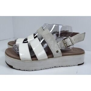 UGG 11 Women Braelynn Jasmine Leather Platform open toe Sandal